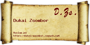 Dukai Zsombor névjegykártya